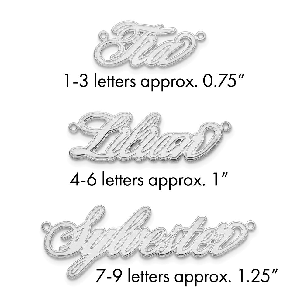 Sterling Silver/Rhodium-plated Etched Name Plate
