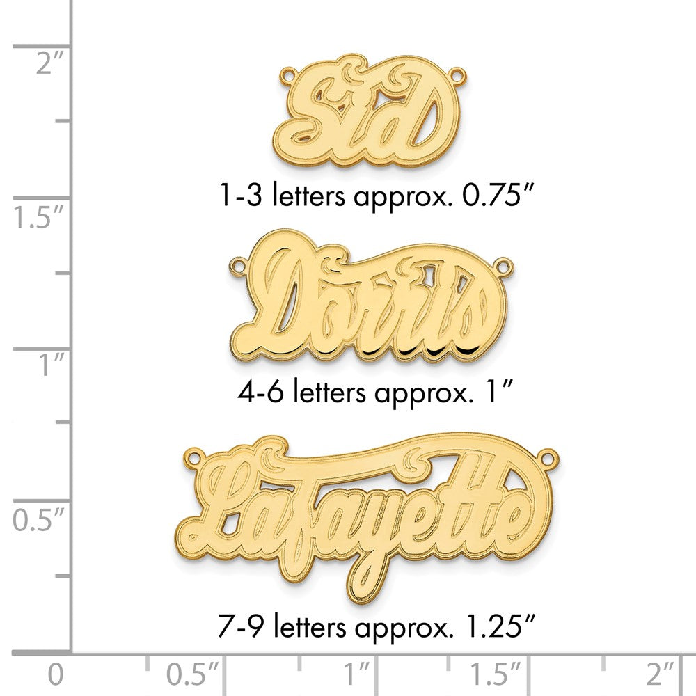 14k Yellow Gold  Etched Name Plate