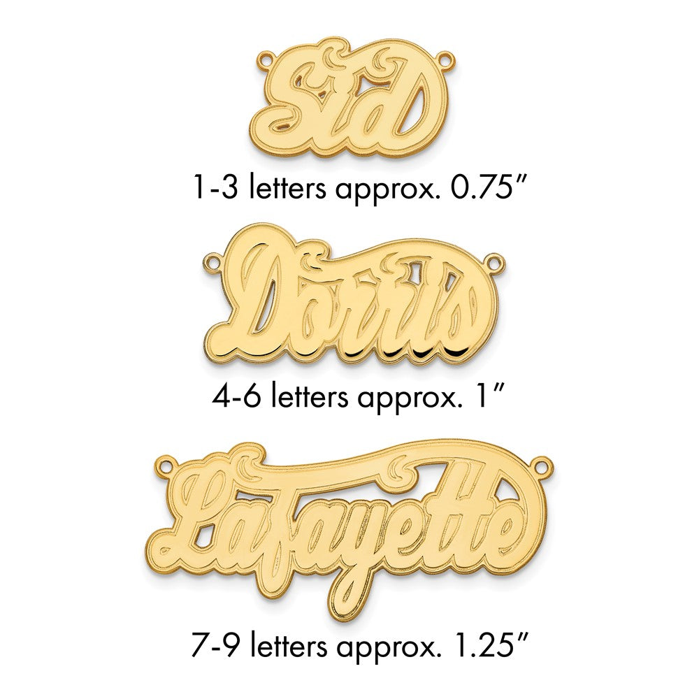 Sterling Silver/Gold-plated Etched Name Plate