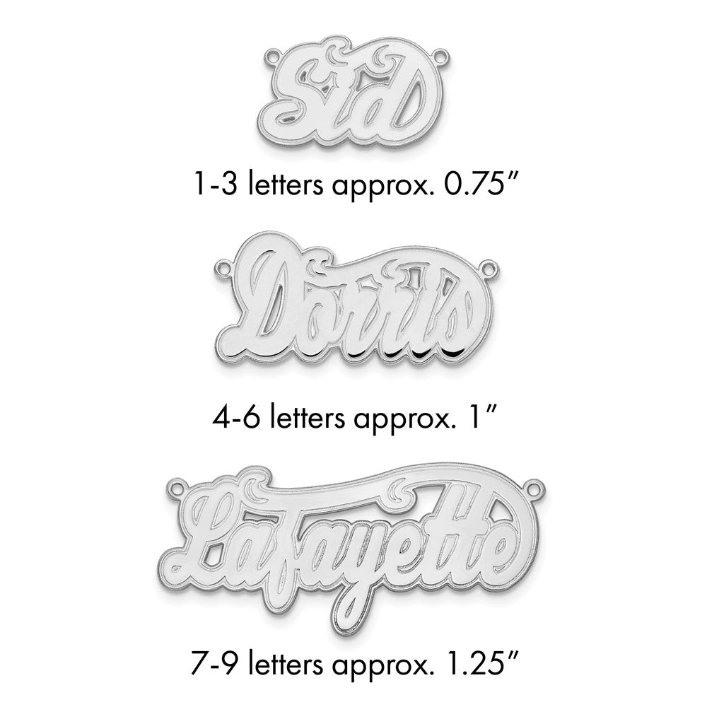 Sterling Silver/Rhodium-plated Etched Name Plate