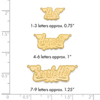 Sterling Silver/Gold-plated Etched Hearts Name Plate