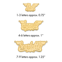14k Yellow Gold Etched Hearts Name Plate