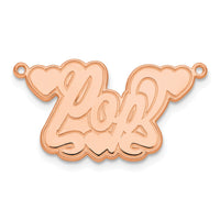 Sterling Silver/Rose-plated Etched Hearts Name Plate
