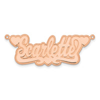 Sterling Silver/Rose-plated Etched Hearts Name Plate
