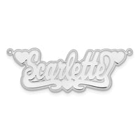 Sterling Silver/Rhodium-plated Etched Hearts Name Plate