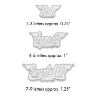 Sterling Silver/Rhodium-plated Etched Hearts Name Plate