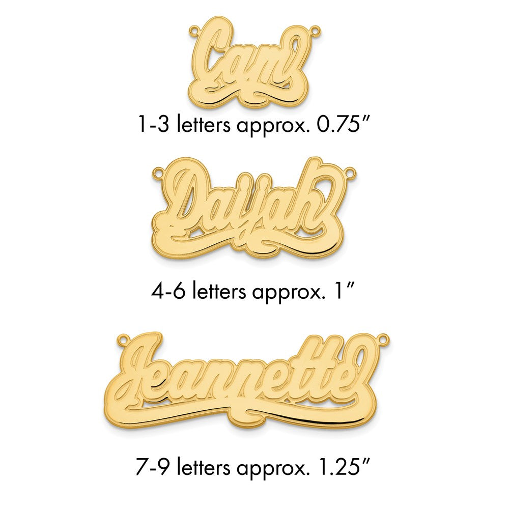 Sterling Silver/Gold-plated Etched Name Plate