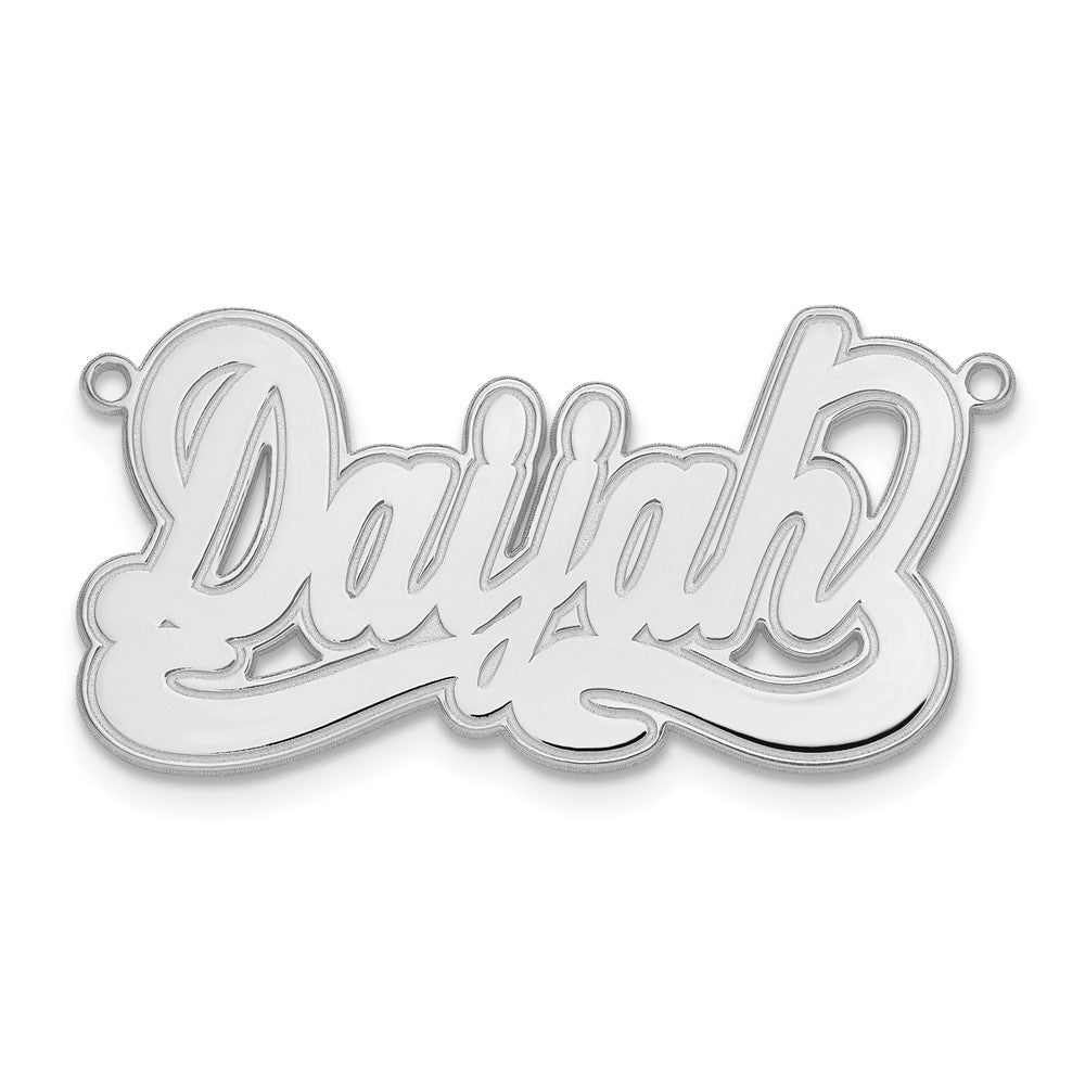 14k White Gold Etched Name Plate