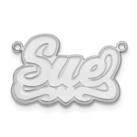 Sterling Silver/Rhodium-plated Etched Heart Name Plate