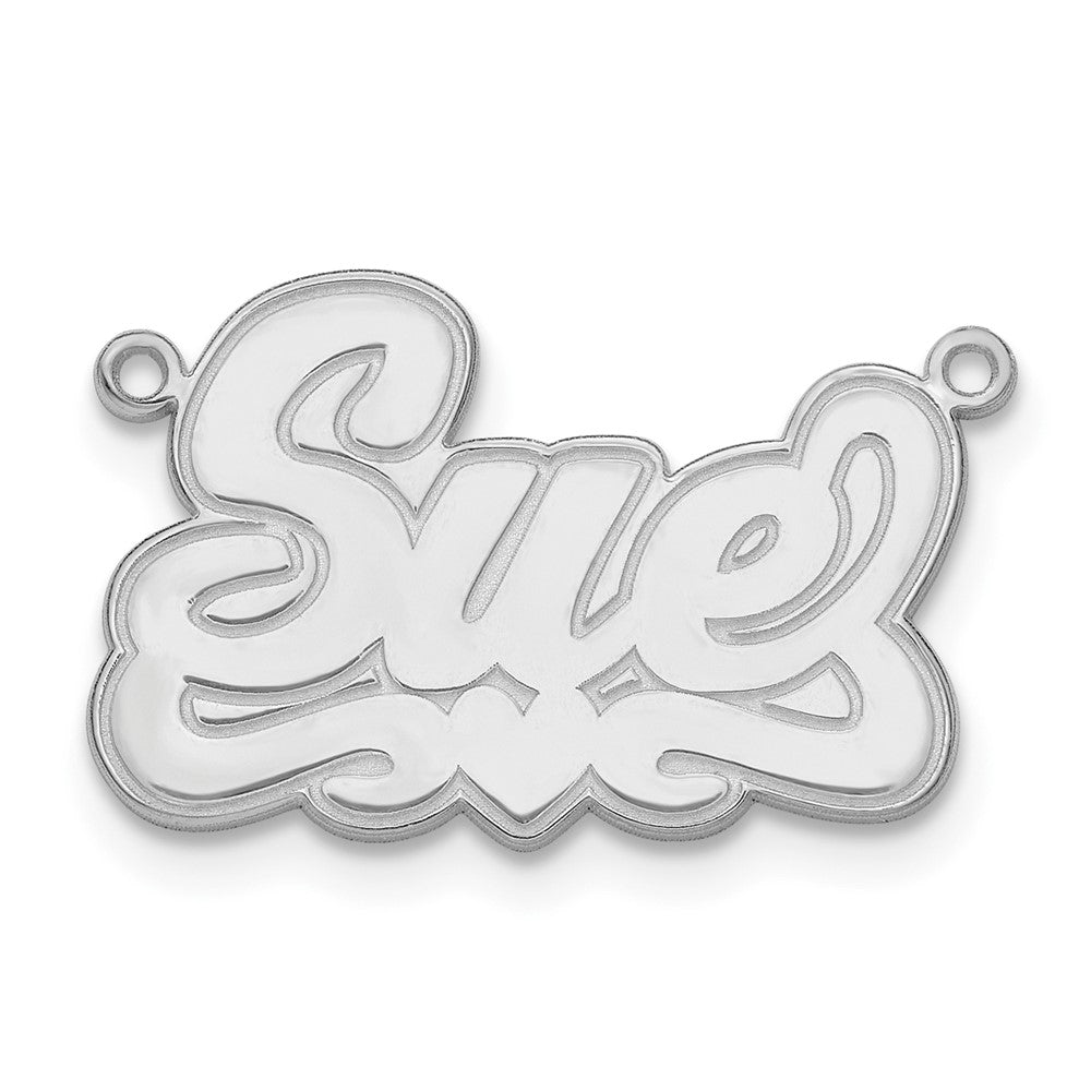 10k White Gold Etched Heart Name Plate