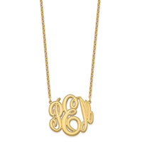 Sterling Silver/Gold-plated Etched Monogram Necklace