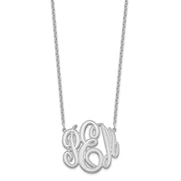 Sterling Silver/Rhodium-plated Etched Monogram Necklace
