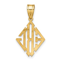 Sterling Silver/Gold-plated Diamond Shape Monogram Pendant