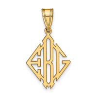 14k Yellow Gold Diamond Shape Monogram Pendant
