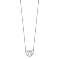 10k White Gold Heart Monogram Necklace