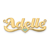 Sterling Silver/Gold-plated Epoxy Heart Name Plate