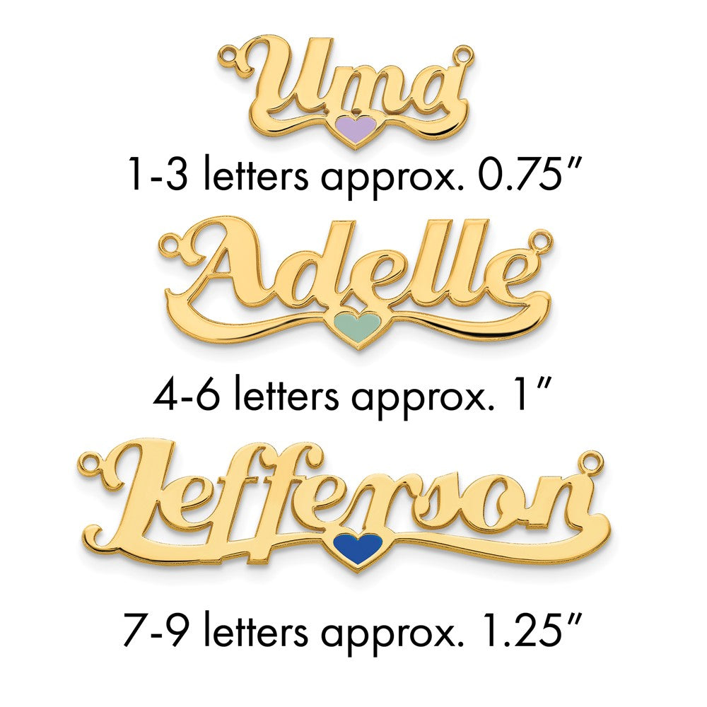 Sterling Silver/Gold-plated Epoxy Heart Name Plate