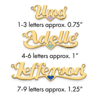 Sterling Silver/Gold-plated Epoxy Heart Name Plate