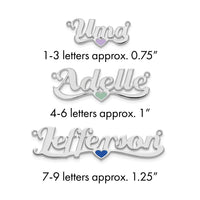 Sterling Silver/Rhodium-plated Epoxy Heart Name Plate