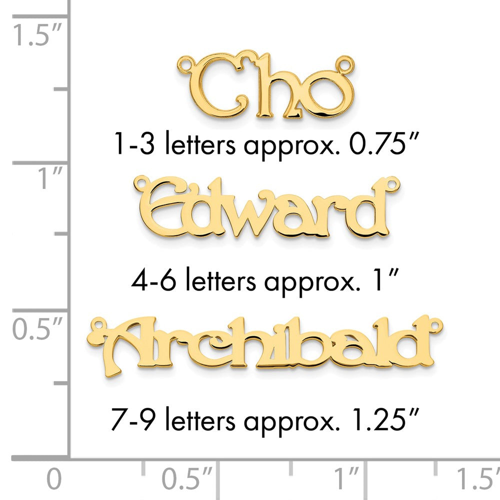 14k Yellow Gold Polished Name Plate