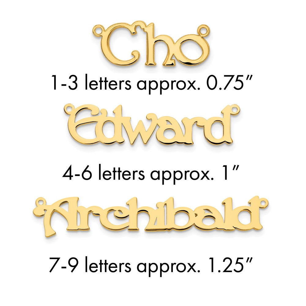 14k Yellow Gold Polished Name Plate