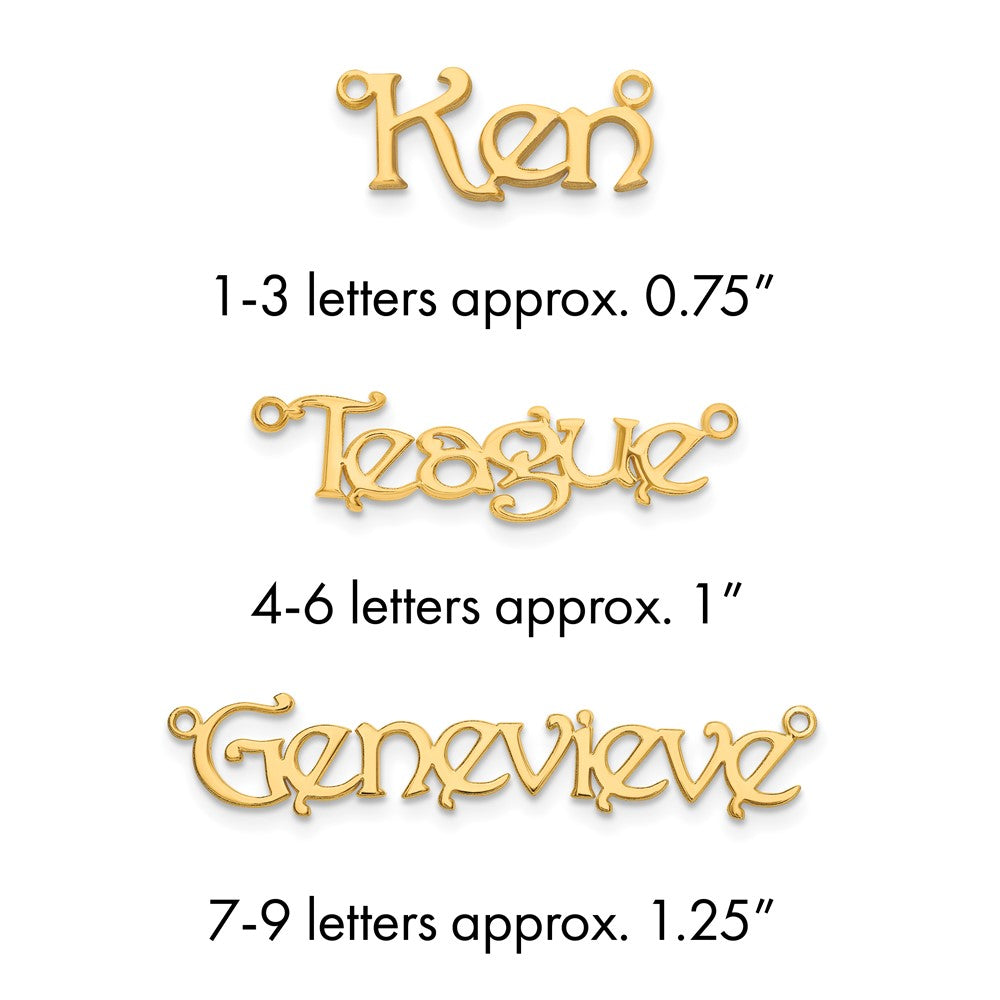 14k Yellow Gold name Plate