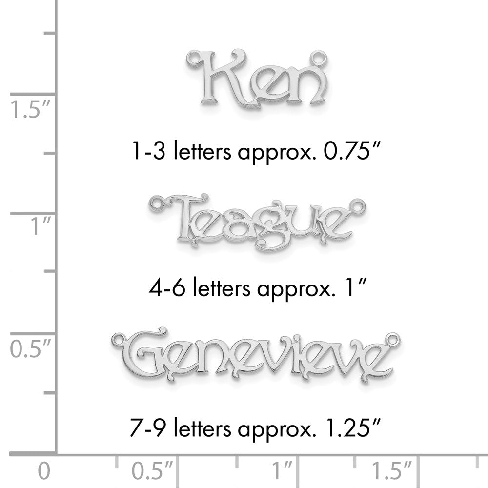10k White Gold Name Plate