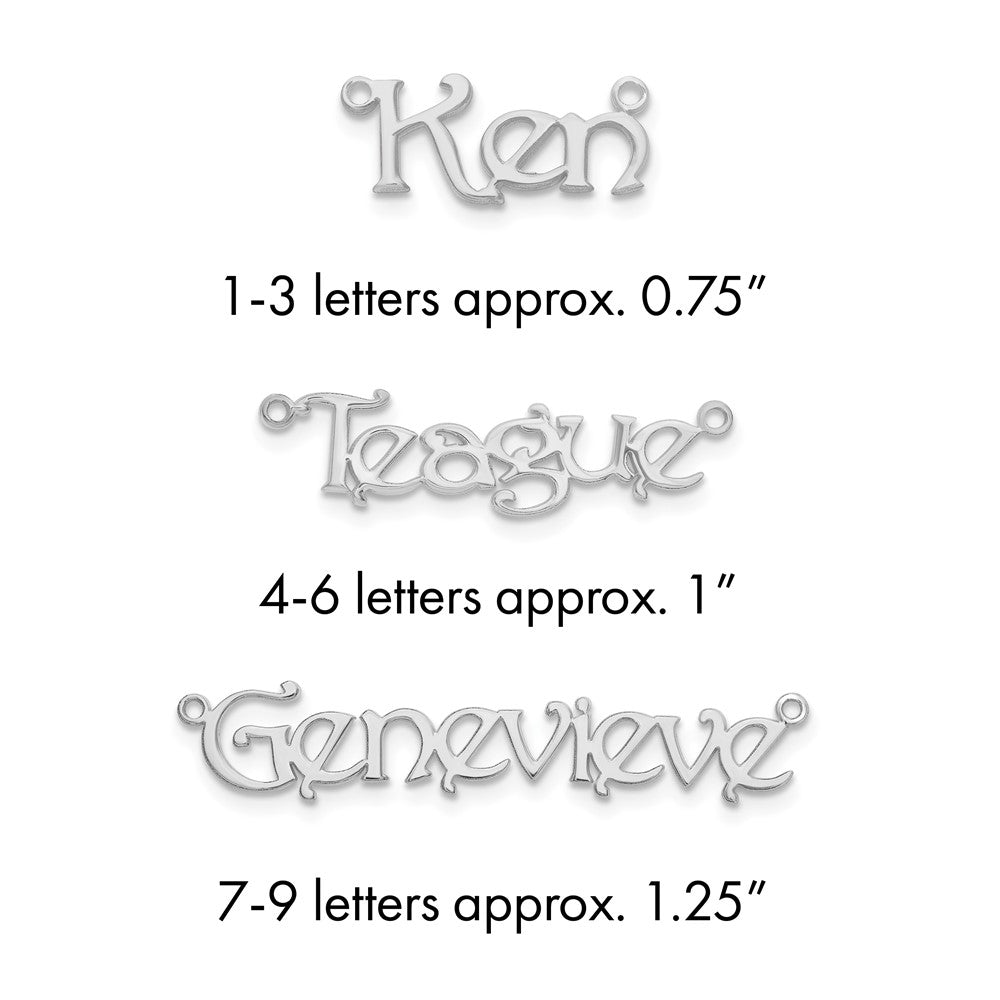 10k White Gold Name Plate