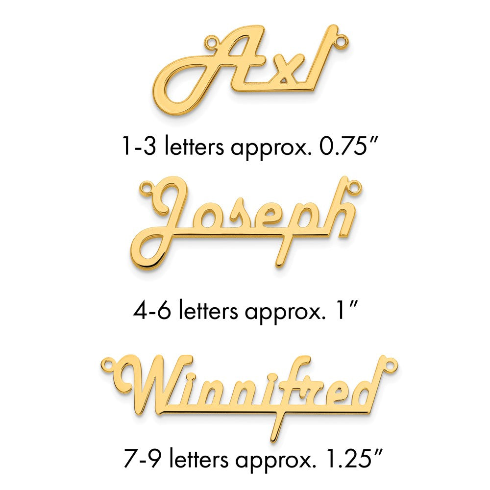Sterling Silver/Gold-plated Underlined Name Plate