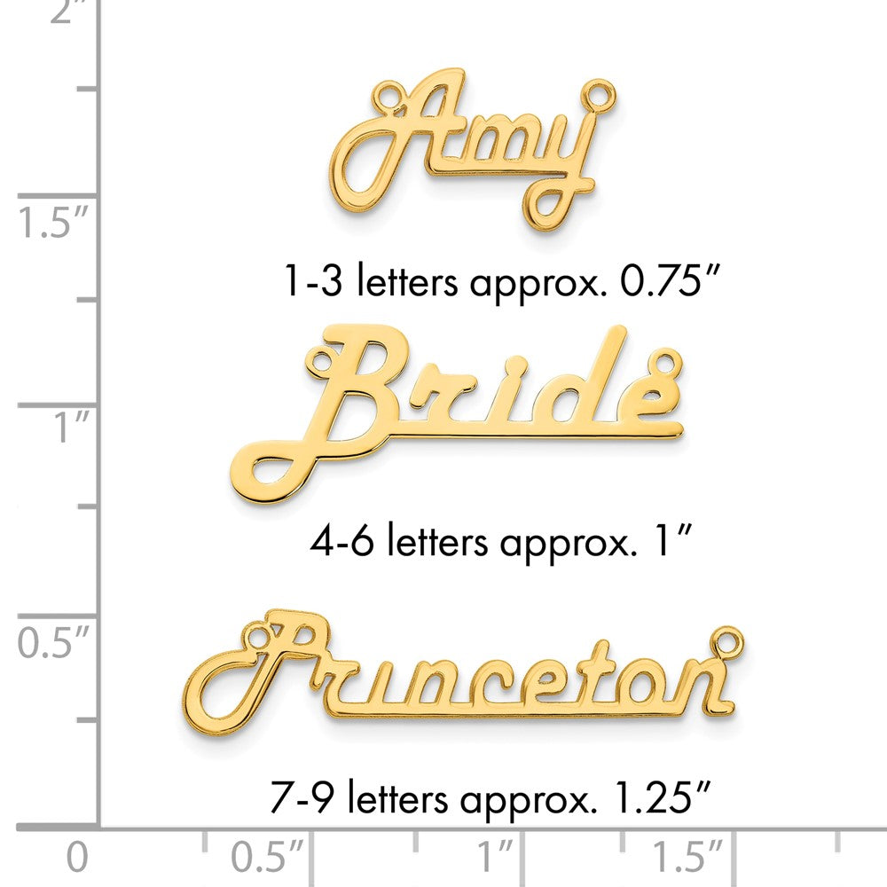 Sterling Silver/Gold-plated Underlined Name Plate