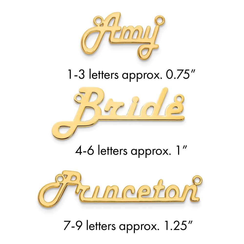 Sterling Silver/Gold-plated Underlined Name Plate