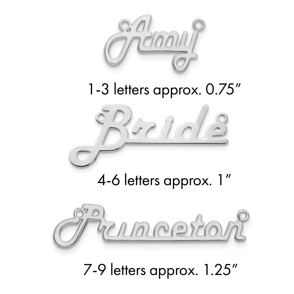 Sterling Silver/Rhodium-plated Underlined Name Plate