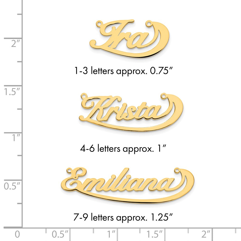 14k Yellow Gold Swoop Name Plate