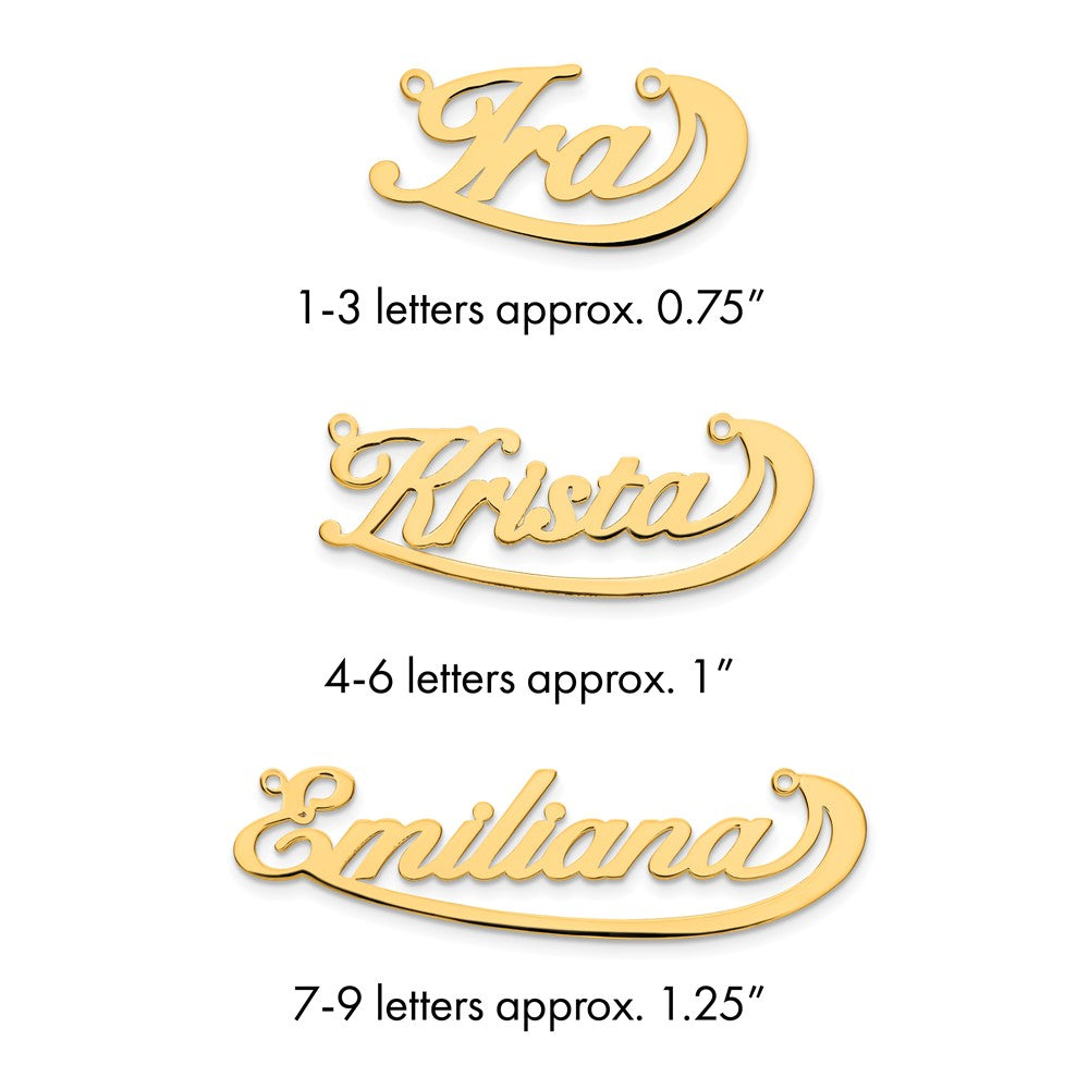 14k Yellow Gold Swoop Name Plate