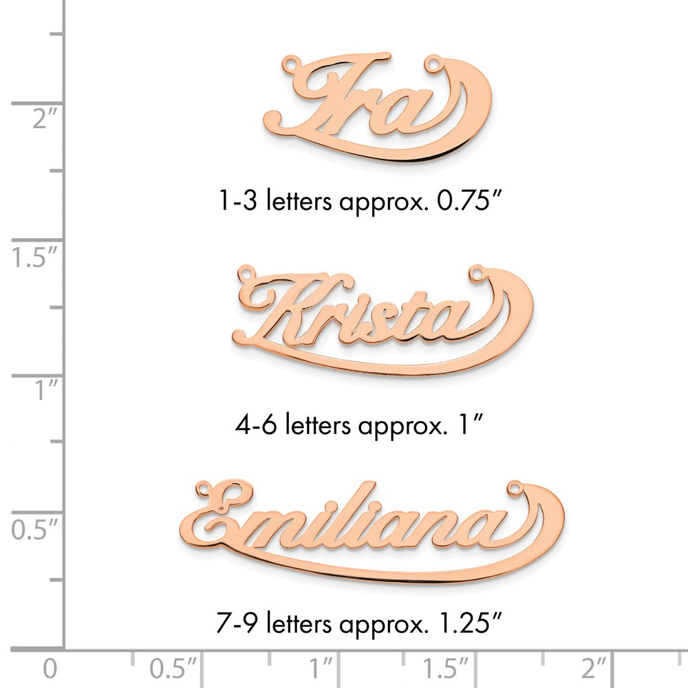 14k Rose Gold Swoop Name Plate