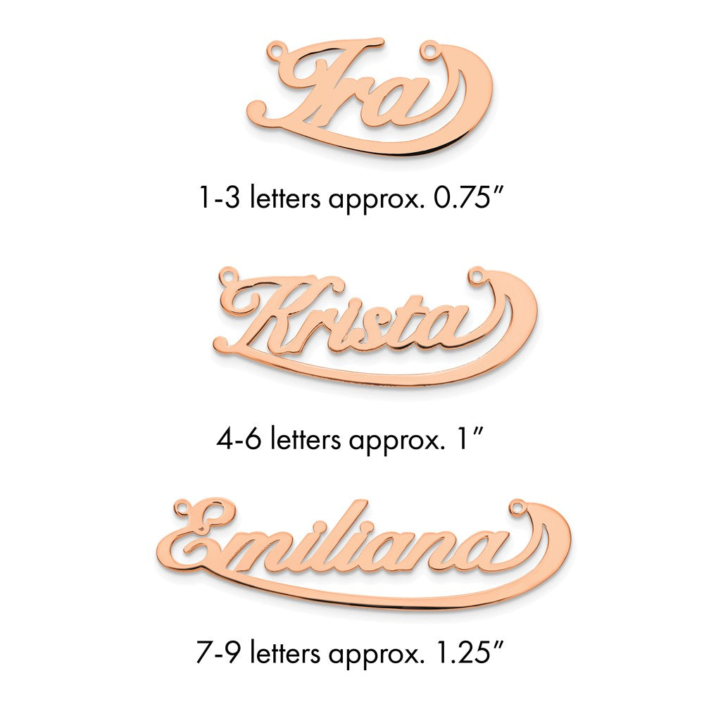 14k Rose Gold Swoop Name Plate