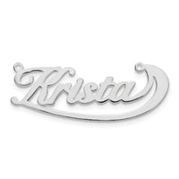 14k White Gold Swoop Name Plate