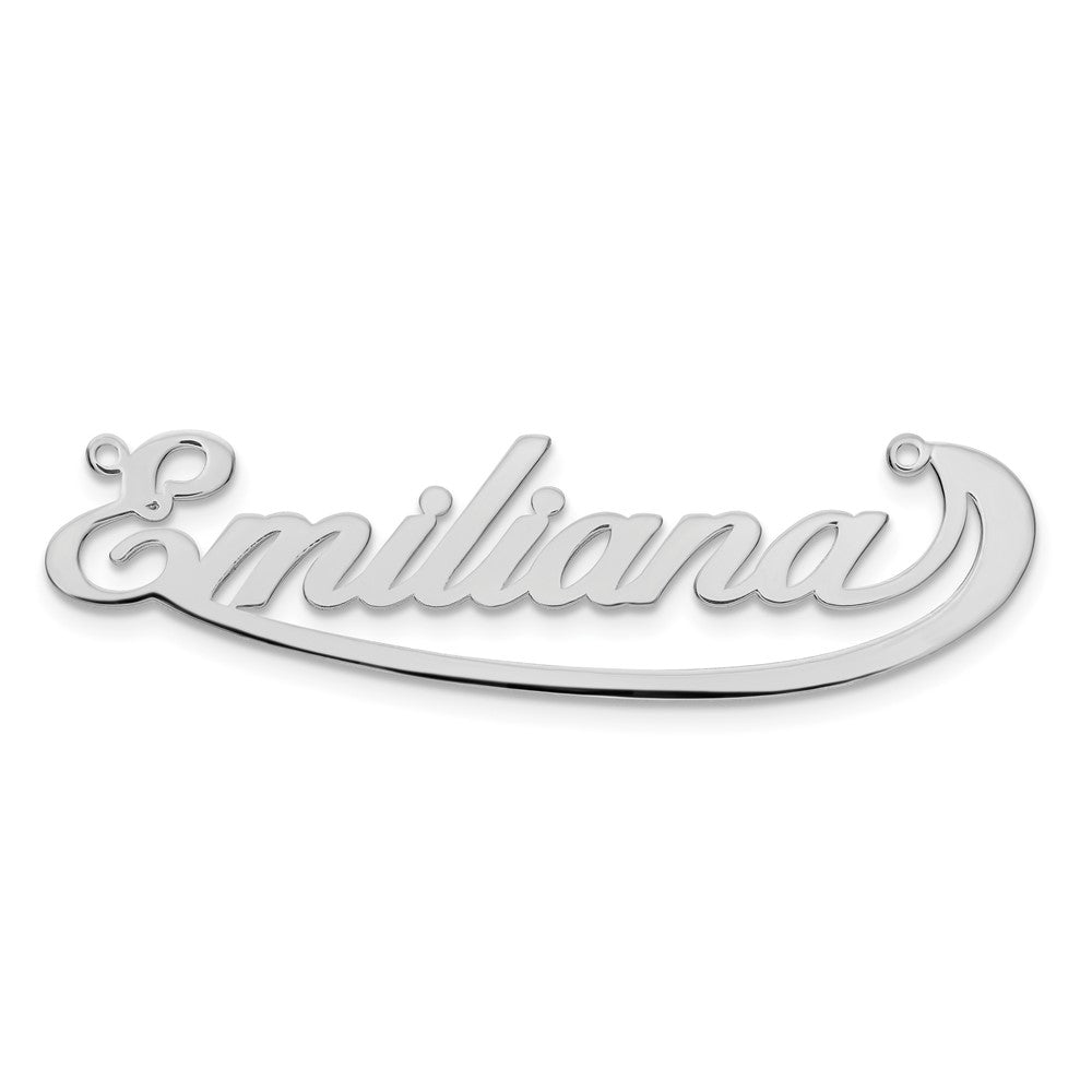 Sterling Silver/Rhodium-plated Swoop Name Plate