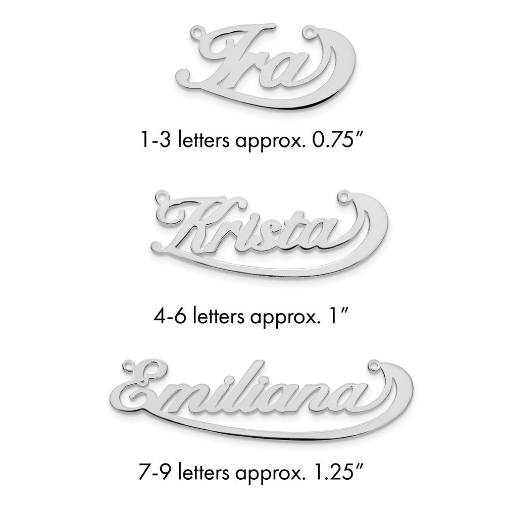 14k White Gold Swoop Name Plate