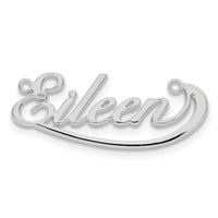 Sterling Silver/Rhodium-plated Small Swoop Name Plate