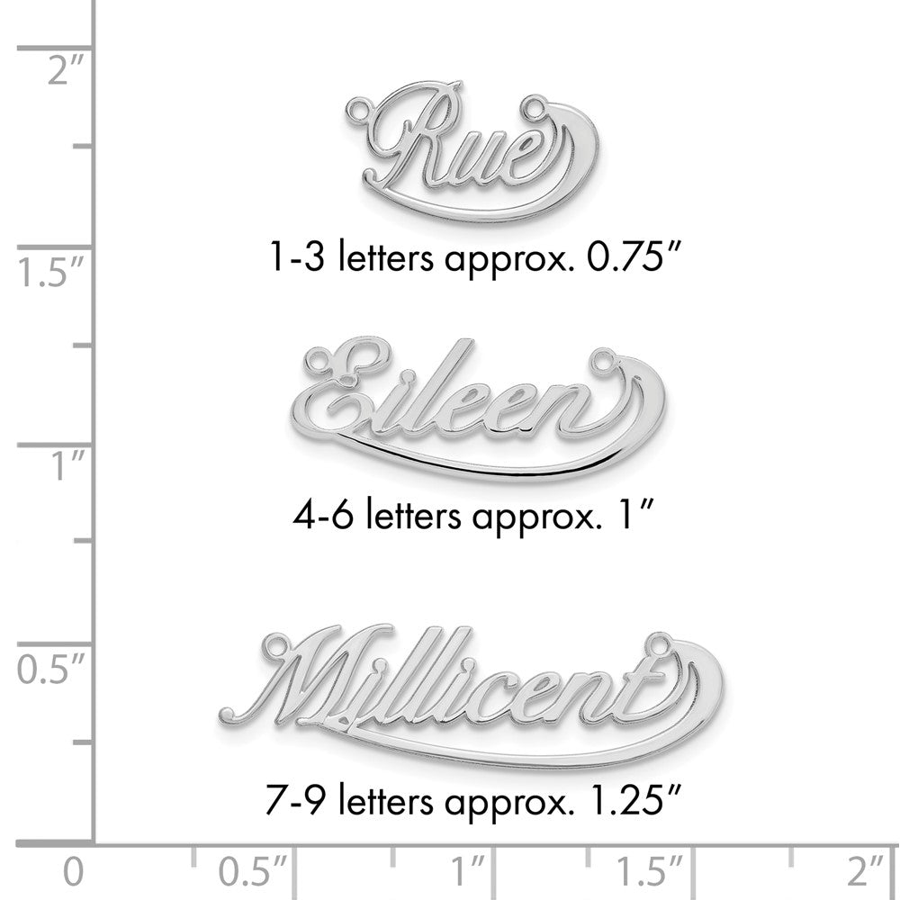 14k White Gold Small Swoop Name Plate