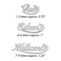 10k White Gold Small Swoop Name Plate