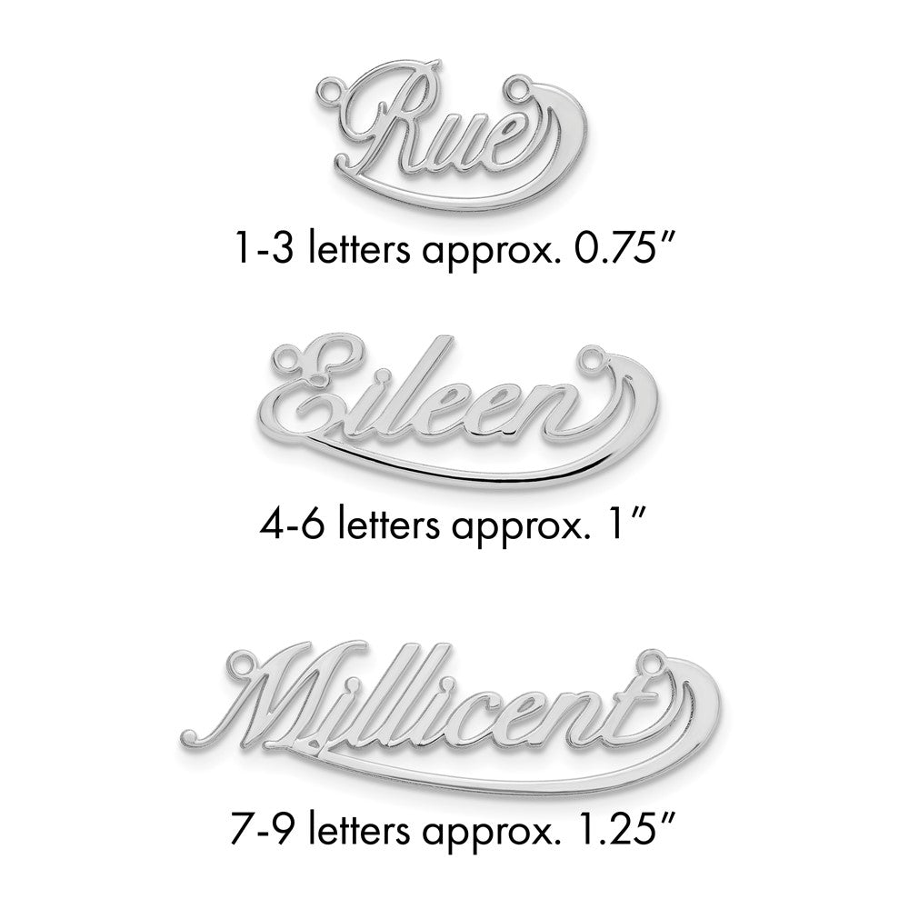 14k White Gold Small Swoop Name Plate