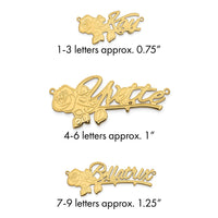 14k Yellow Gold Rose Name Plate