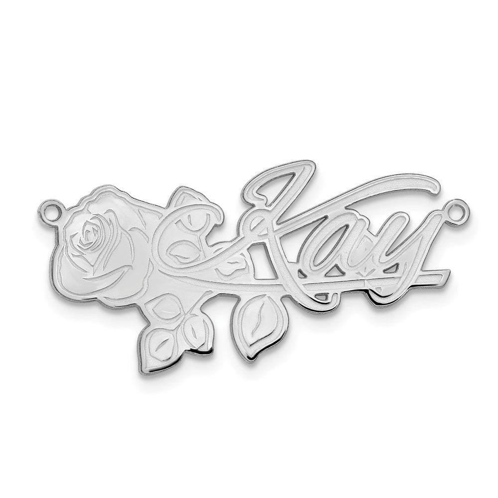 10k White Gold Rose Name Plate