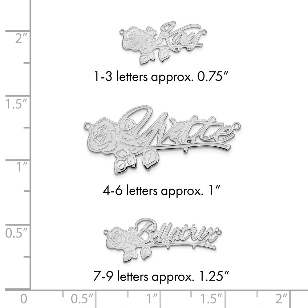 14k White Gold Rose Name Plate