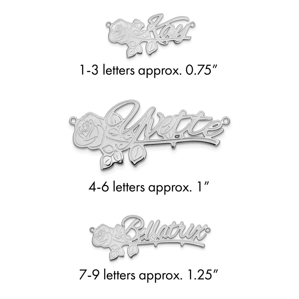 14k White Gold Rose Name Plate