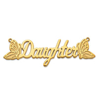 14k Yellow Gold Butterfly Name Plate