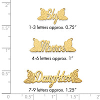 14k Yellow Gold Butterfly Name Plate