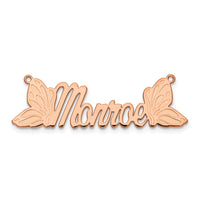 Sterling Silver /Rose-plated Butterfly Name Plate